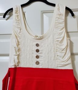Modcloth Red Cream Dandy Night Out Dress Medium